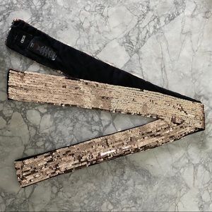 ASOS Gold Sequin Black Ultra Skinny Scarf